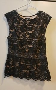 Lace black and beige shirt